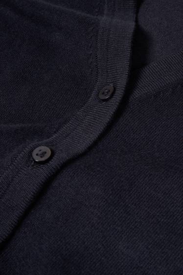 Women - Basic cardigan - dark blue