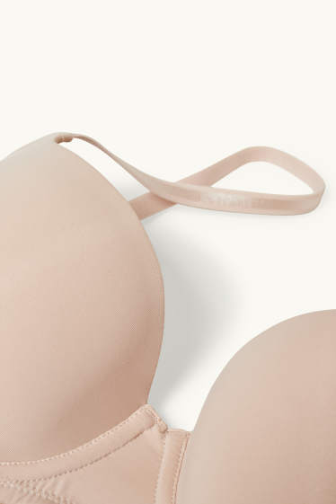 Damen - Multipack 2er - BH mit Bügel - FULL COVERAGE - wattiert - beige
