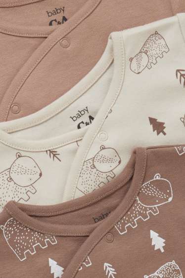 Unisex - Multipack of 3 - baby sleepsuit - beige-melange