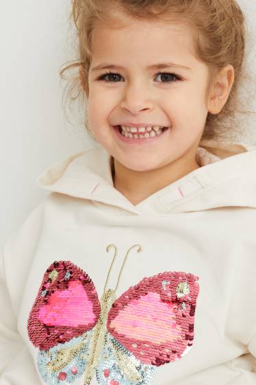 Children Girls - Hoodie - shiny - white