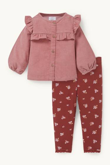 Baby Girls - Baby outfit - 2 piece - dark rose