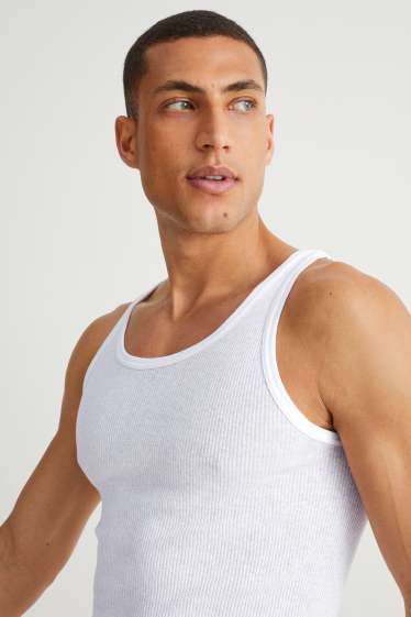 Men - Multipack of 5 - vest - double rib - seamless - white