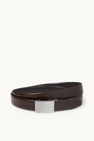 Hommes - Ceinture en cuir - marron foncé