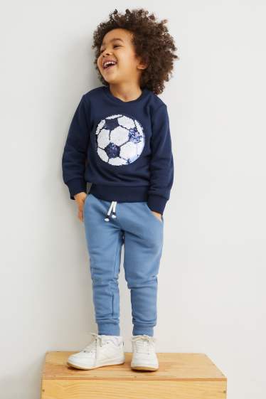 Kinderen: jongens - Set van 3 - joggingbroek - blauw / donkerblauw