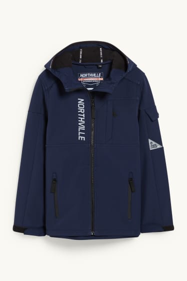 Children Boys - Softshell jacket with hood - dark blue
