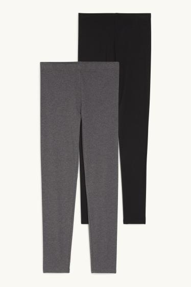 Dames - Set van 2 - legging - LYCRA® - donkergrijs