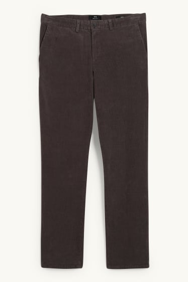 Hommes - Chino en velours côtelé - regular fit - matière extensible - LYCRA® - gris-marron