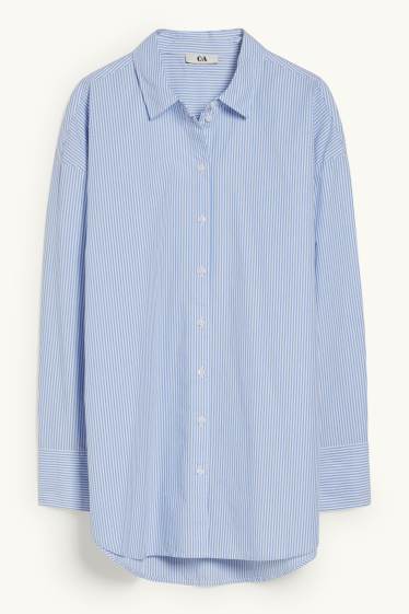 Damen - Bluse - gestreift - blau / weiss