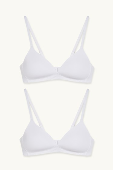 Donna - Confezione da 2 - reggiseno senza ferretti - imbottito - LYCRA® - bianco