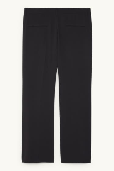 Femmes - Pantalon de toile - mid waist - straight fit - noir