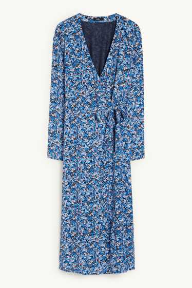 Women - Wrap dress - floral - blue