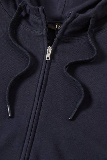 Femmes - Sweat zippé à capuche basique - bleu foncé