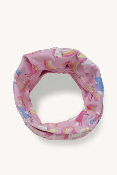 Enfants filles - Licorne - tour de cou - rose