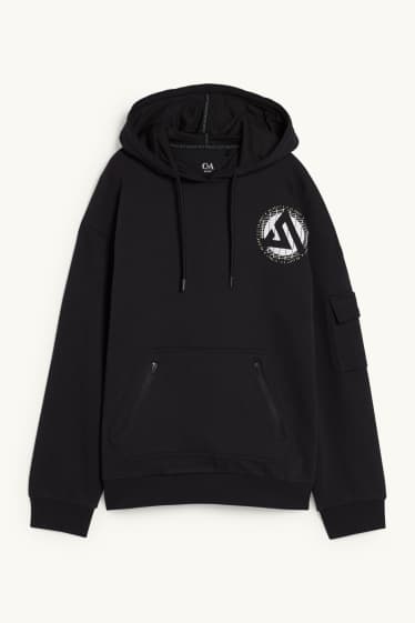 Hommes - Sweat à capuche  - noir