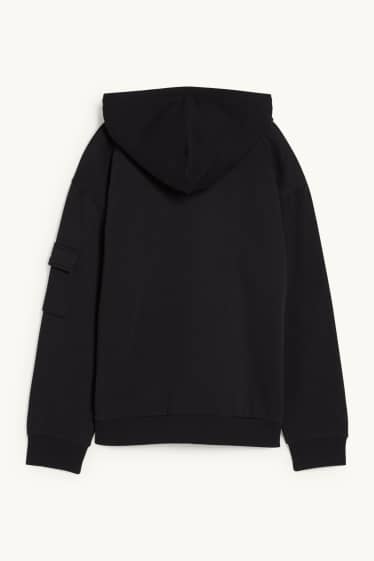 Hommes - Sweat à capuche  - noir