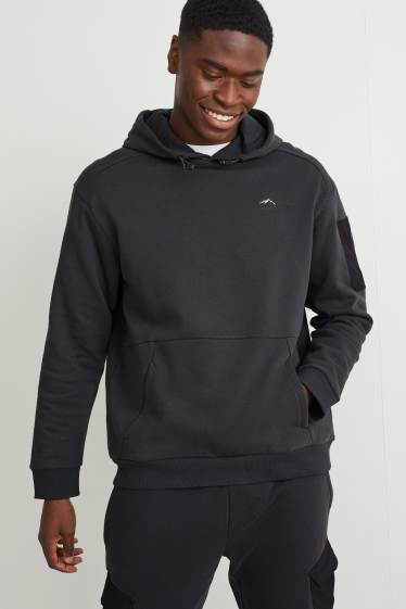 Hommes - Sweat à capuche  - vert foncé