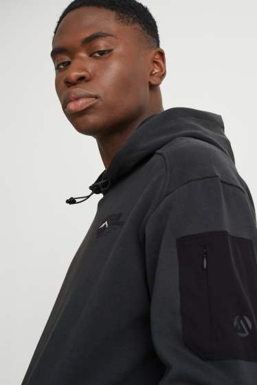 Hommes - Sweat à capuche  - vert foncé