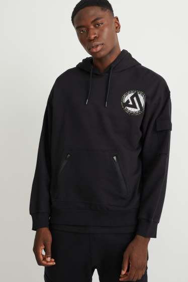 Hommes - Sweat à capuche  - noir