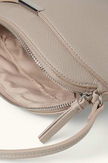 Women - Crossbody bag - faux leather - light beige