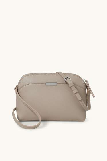 Women - Crossbody bag - faux leather - light beige