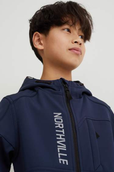 Children Boys - Softshell jacket with hood - dark blue