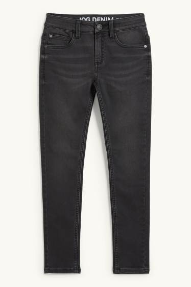 Kinderen: jongens - Skinny jeans - jog denim - jeansdonkergrijs