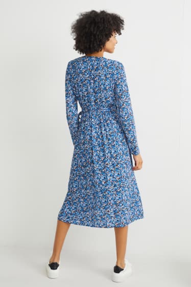 Women - Wrap dress - floral - blue