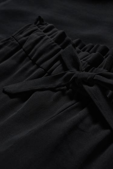 Kobiety - Spodnie materiałowe - wysoki stan - regular fit - czarny