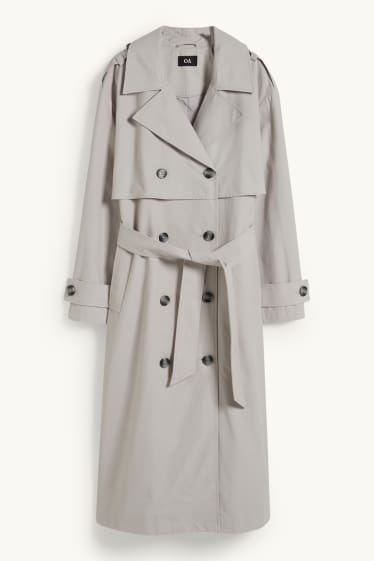 Women - Trench coat - light gray