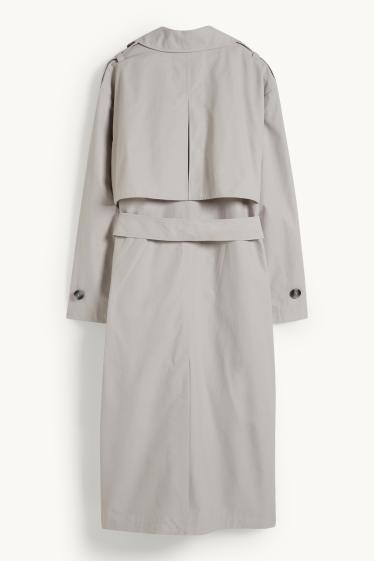 Women - Trench coat - light gray
