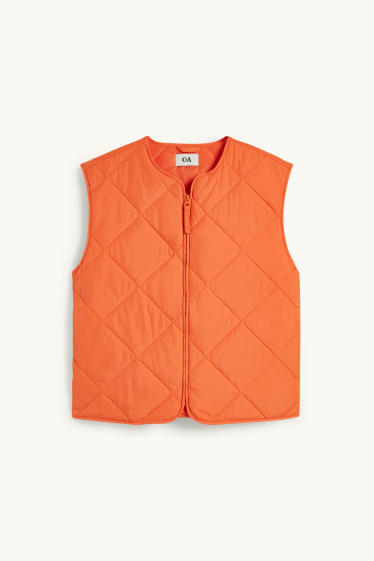 Damen - Steppweste - dunkelorange