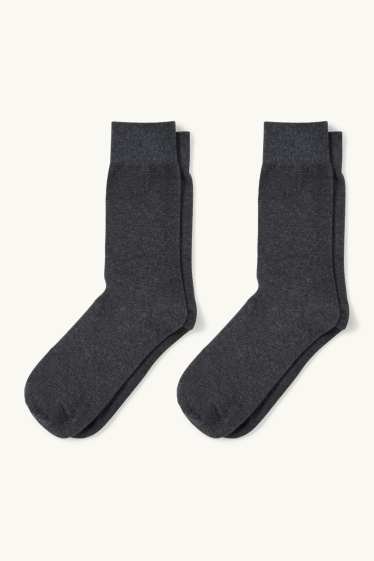 Heren - Set van 2 paar - sokken - LYCRA® - antraciet