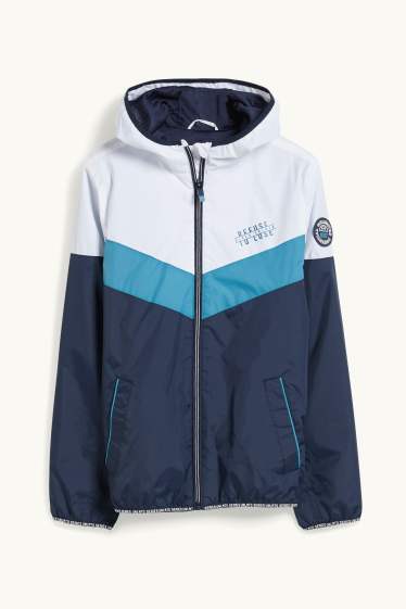 Children Boys - Jacket with hood - blue / white