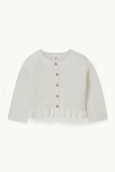 Baby Mädchen - Baby-Strickjacke - cremeweiss