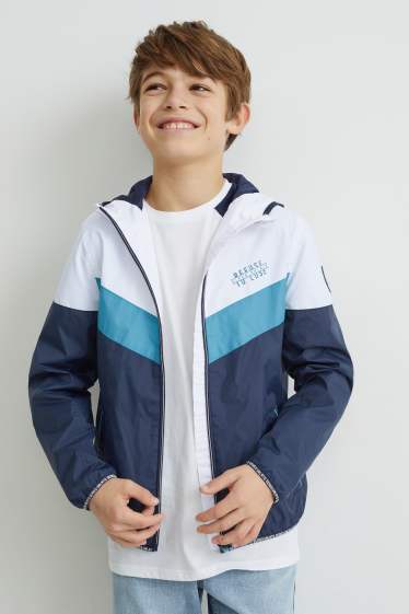 Children Boys - Jacket with hood - blue / white