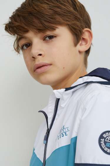 Children Boys - Jacket with hood - blue / white