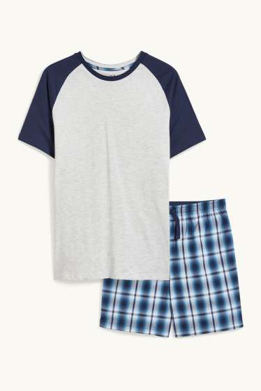 Men - Short pyjamas - light gray-melange