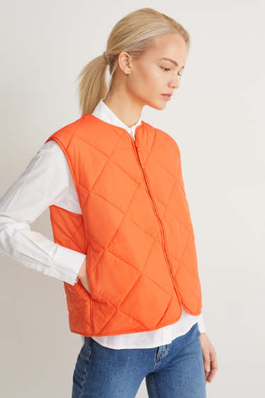 Damen - Steppweste - dunkelorange