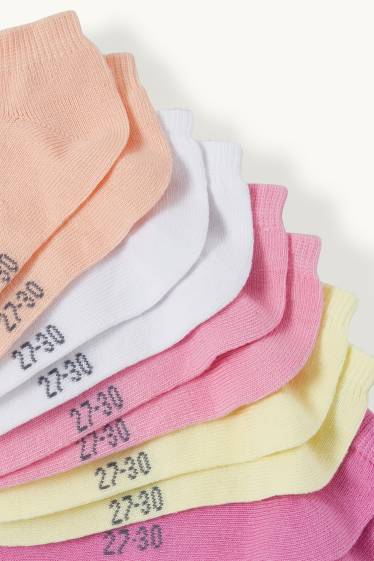 Enfants filles - Lot de 5 paires - chaussettes de sport - rose