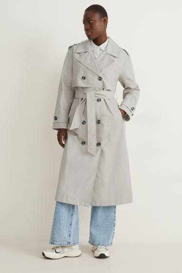 Women - Trench coat - light gray