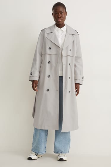 Women - Trench coat - light gray