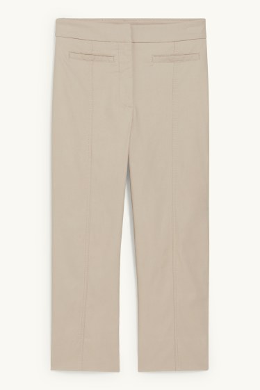 Dames - Pantalon - high waist - cigarette fit - beige