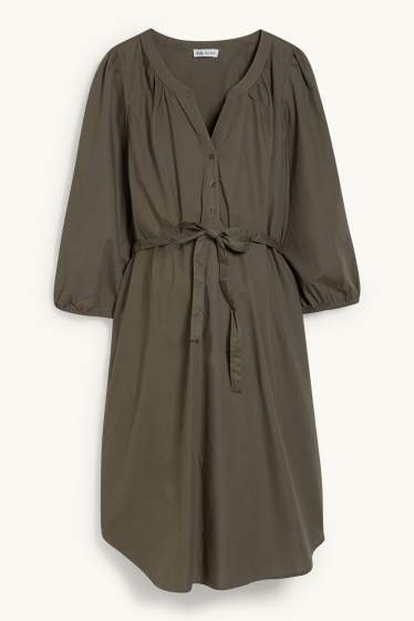 Women - Maternity shirt dress - green