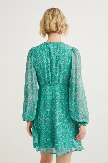Dames - Jurk van chiffon - lichtgroen