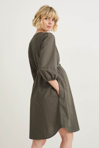Women - Maternity shirt dress - green