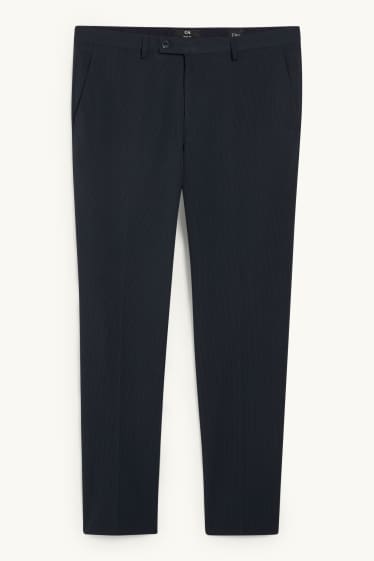 Hommes - Pantalon de costume - body fit - Flex - 4 Way Stretch - bleu foncé