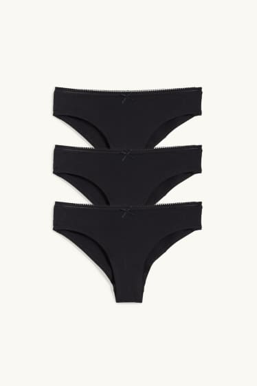 Femmes - Lot de 3 - culottes - noir