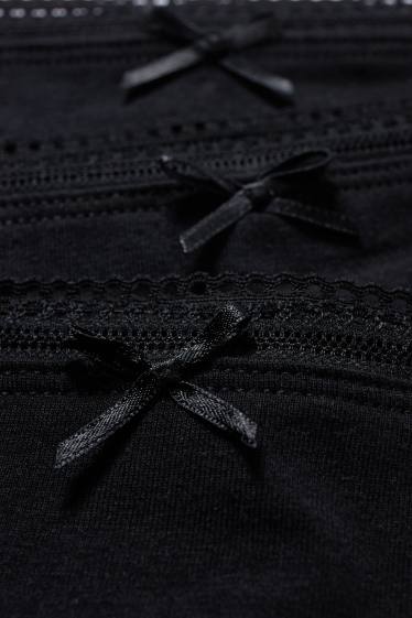 Femmes - Lot de 3 - culottes - noir