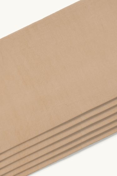 Women - Multipack of 6 - sheer knee highs - 15 denier  - light beige