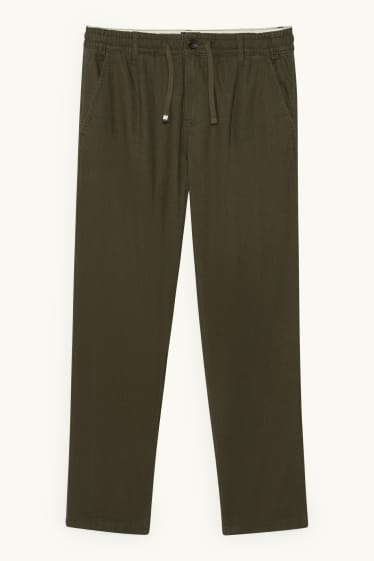 Home - Chino - tapered fit - mescla de lli - verd fosc